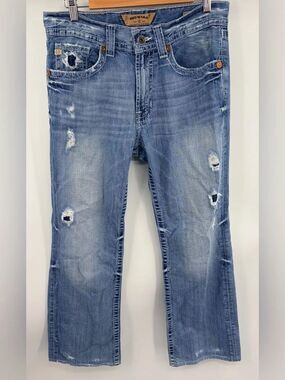 Big Star Y2K pioneer bootcut light wash jeans men’s 31 western cowboy distress